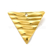 Ion Plating(IP) 201 Stainless Steel Pendants, Triangle Charm, Golden, 17x19x1.5mm, Hole: 1.2mm(STAS-G296-04G)