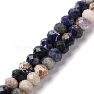 Natural Sodalite Beads Strands, Faceted, Rondelle, 8x6mm, Hole: 1mm, about 63~64pcs/strand, 14.96''~15.35''(38~39mm)(G-K380-A09-01)