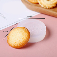 Round Cookies DIY Food Grade Silicone Fondant Molds, for Chocolate Candy Making, White, 56x13mm(PW-WG82670-05)