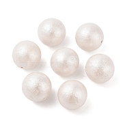 Plated ABS Plastic Beads, Round, White, 20mm, Hole: 2mm(OACR-B026-03)