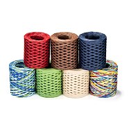 Raffia Ribbon, Packing Paper String, for Gift Wrapping, Cards decor, Party Decor, Craft Making, Mixed Color, 3~4mm, about 200m/roll(OCOR-I012-A)