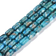 Dyed Synthetic Imperial Jasper Beads Strands, Column, Sky Blue, 10x6mm, Hole: 1.4mm, about 40pcs/strand, 15.94''(40.5cm)(G-P529-B01-01)