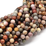 Natural Polychrome Agate Round Bead Strands, 8mm, Hole: 1mm, about 48pcs/strand, 15.7 inch(G-P075-28-8mm)