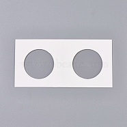 Cardboard Staple Type Coin Mylar Flip Holder Cover Case, White, Hole: 31.5mm, 100x50x1.5mm(AJEW-WH0052-06E)