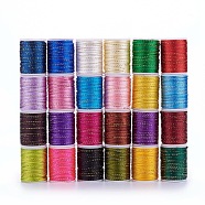 Polyester Cord, with Gold Metallic Cord, Chinese Knotting Cord, Mixed Color, 1.5mm, about 4.37 yards(4m)/roll(OCOR-G006-01-1.5mm)