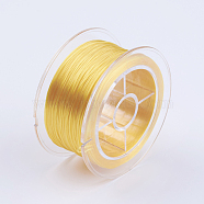 Flat Elastic Crystal String, Elastic Beading Thread, for Stretch Bracelet Making, Yellow, 0.8mm, about 54.68 yards(50m)/roll(EW-I001-0.8mm-05)