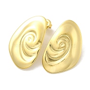 Ion Plating(IP) 304 Stainless Steel Stud Earrings, Shell Shape, Real 14K Gold Plated, 31x19mm(EJEW-K268-07G)