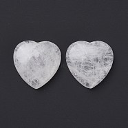 Natural Quartz Crystal Cabochons, Rock Crystal Cabochons, Heart, 29~30x29~30x6~8mm(G-P021-07)