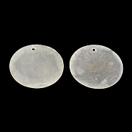 Flat Round Capiz Shell Pendants, WhiteSmoke, 30x0.5~1mm, Hole: 1.5mm(SSHEL-R035-07)