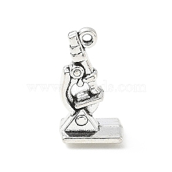 Tibetan Style Alloy Pendants, Microscope Charms, Antique Silver, 20.5x11.5x8mm, Hole: 1.2mm(AL-CBA1B2C-03A-AS)
