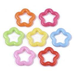 Opaque AS Plastic Linking Rings, Star Ring, Mixed Color, 18.5x19x3mm, Inner Diameter: 11.5x11mm, about 1250pcs/500g(MACR-T039-017)