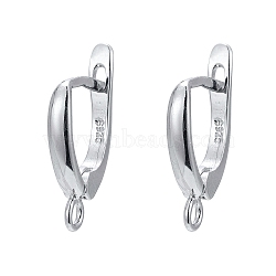 Anti-Tarnish Rhodium Plated 925 Sterling Silver Leverback Earrings, with 925 Stamp, Platinum, 17.5x11x3mm, Hole: 1.5mm, Pin: 0.7mm(STER-K168-003P)