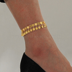 Gold Plated Brass Tassel Coin Charm Anklet for Women(YE3976)