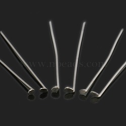 Jewelry Tools and Equipment Decorative Stainless Steel Flat Head Pins, Stainless Steel Color, 40x0.6mm, 22 Gauge, Head: 1mm(X-STAS-E023-0.6x40mm)