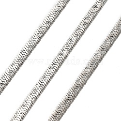 304 Stainless Steel Herringbone Chains, Soldered, Stainless Steel Color, 4x0.8mm(CHS-A016-35B-P01)