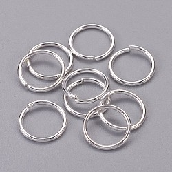 Jewelry Findings, Brass Jump Rings, Cadmium Free & Lead Free, Open Jump Rings, Silver Color Plated, 1.2x12mm, about 9.6mm inner diameter(X-J0CPE021)