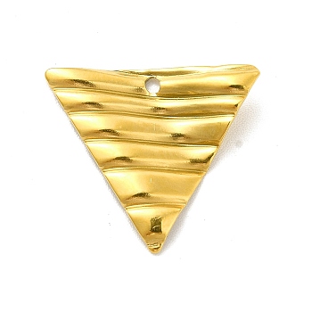 Ion Plating(IP) 201 Stainless Steel Pendants, Triangle Charm, Golden, 17x19x1.5mm, Hole: 1.2mm
