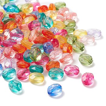 Transparent Acrylic Beads, Oval, Mixed Color, 10x8x5.5mm, Hole: 1.5mm