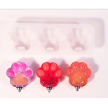 Silicone Molds, Pendant Casting Molds, for UV Resin, Epoxy Resin Craft Making, Paw Print, Paw Print, 47x134x22.5mm