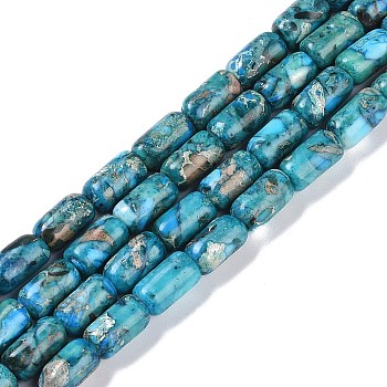 Dyed Synthetic Imperial Jasper Beads Strands, Column, Sky Blue, 10x6mm, Hole: 1.4mm, about 40pcs/strand, 15.94''(40.5cm)