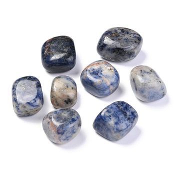 Natural Sodalite Beads, Healing Stones, for Energy Balancing Meditation Therapy, No Hole, Nuggets, Tumbled Stone, Vase Filler Gems, 22~30x19~26x18~22mm, about 60pcs/1000g