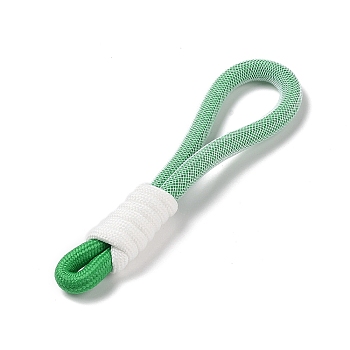 Braided Nylon Strap, Plastic Finding for Key Chain Bag Phone Lanyard, Lime Green, 150x40x16mm