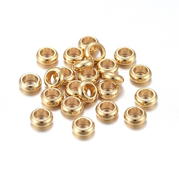 201 Stainless Steel Spacer Beads, Rondelle, Golden, 5x2mm, Hole: 3mm