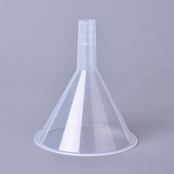 Plastic Funnel Hopper, for Water Bottle Liquid Transfer, Clear, 64x76mm, Mouth: 10mm