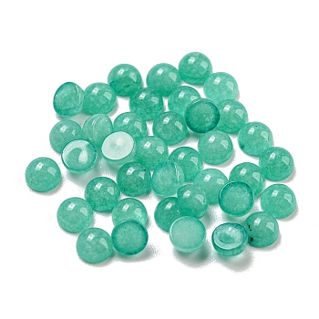 Natural White Jade Dyed Cabochons, Half Round, 4x2~2.5mm