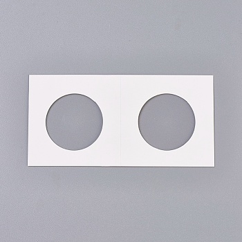 Cardboard Staple Type Coin Mylar Flip Holder Cover Case, White, Hole: 31.5mm, 100x50x1.5mm