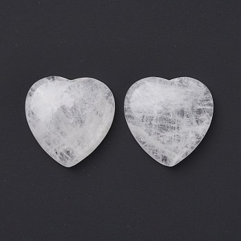 Natural Quartz Crystal Cabochons, Rock Crystal Cabochons, Heart, 29~30x29~30x6~8mm
