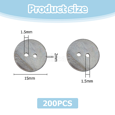 250pcs 2-hole flat round shell buttons(SHEL-HS0001-02)-2