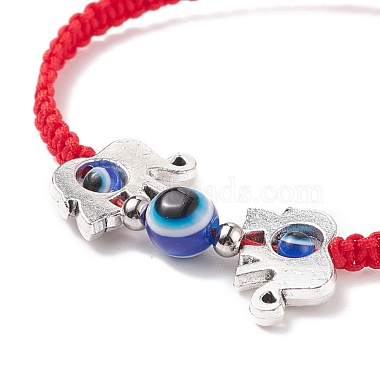 Resin Evil Eye & Alloy Braided Bead Bracelet(BJEW-JB08487)-5