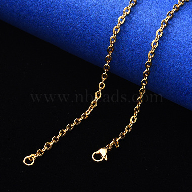 Vacuum Plating 304 Stainless Steel Cable Chain Necklace(NJEW-S420-004G)-4