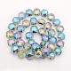 Hexagon Electroplate Full Rainbow Plated Glass Beads Strands(EGLA-P015-F04)-1