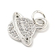 Placage de crémaillère en laiton micro pavé pendentifs en zircone cubique claire(KK-B093-20P)-2