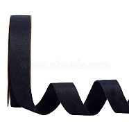Double Side Velvet Ribbon, Flat, Black, 1 inch(25mm), about 10.00 Yards(9.14m)/Roll(SRIB-WH0011-058A)