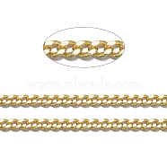 Brass Curb Chains, Diamond Cut Curb Chains, Soldered, with Spool, Nickel Free, Golden, 2x1.4x0.3mm, about 82.02 Feet(25m)/roll(CHC-S009-003G-NF)