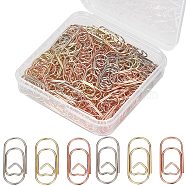 150Pcs 3 Colors Carbon Steel Paper Clips, Bookmark Marking Clips, Oval with Heart, Mixed Color, 20x9x1mm, 50pcs/color(FIND-CP0001-50A)