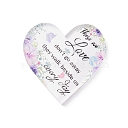 Heart-shaped with Word Acrylic Ornaments, Home Decorations, Floral Pattern, 108.5x105.5x10mm(DJEW-XCP0001-07)