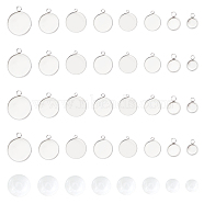 DIY Half Round Mixed Size Pendant Making Kits, Including 304 Stainless Steel Pendant Cabochon Settings and Transparent Glass Cabochons, Stainless Steel Color, Cabochon Setting: Tray: 6mm/8mm/12mm/14mm/16mm/18mm/20mm/30mm, 48pcs/box(DIY-UN0002-41P)