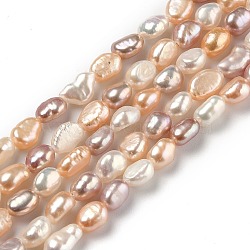 Natural Cultured Freshwater Pearl Beads Strands, Rice, Dyed, Mixed Color, 6~9x4.5~6mm, Hole: 0.5mm, about 48pcs/strand, 13.98 inch(35.5cm)(PEAR-L033-30A)