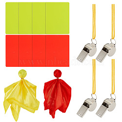 GOMAKERER Football Referee Kit, with Satin Penalty Flag & Plastic Blank Penalty Cards & Sports Whistle, Mixed Color, 110~420x80~130x0.5~70mm(AJEW-GO0001-97)