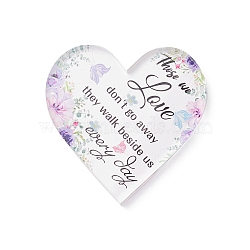 Heart-shaped with Word Acrylic Ornaments, Home Decorations, Floral Pattern, 108.5x105.5x10mm(DJEW-XCP0001-07)