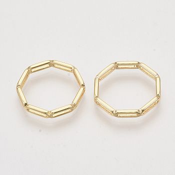 Brass Linking Ring, Nickel Free, Real 18K Gold Plated, 22.5x21x3mm