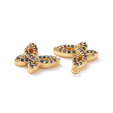 Butterfly Brass Micro Pave Colorful Cubic Zirconia Charms(KK-G435-40G)-3