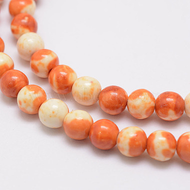 Chapelets de perles en jade blanc d'océan naturel(G-E346-10mm-06)-4