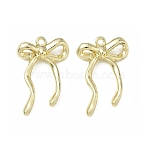 Alloy Pendants, Bowknot Charms, Rack Plating, Cadmium Free & Lead Free, Golden, 28x18x5mm, Hole: 1.6mm(AL-CBA5609-05G)