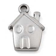 Anti-Tarnish 304 Stainless Steel Charms, Stainless Steel Color, House, 14.5x10.5x2.5mm, Hole: 1.6mm(STAS-M084-01D-P)