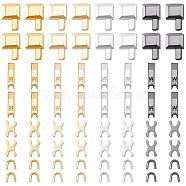Clothing Accessories, Brass Zipper Repair Down Zipper Stopper and Plug, Mixed Color, 6x9x5mm, 5x6x5mm, 16sets(KK-PH0001-53D)